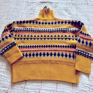 Rag & Bone Willow wool Fair Isle XS turtleneck.